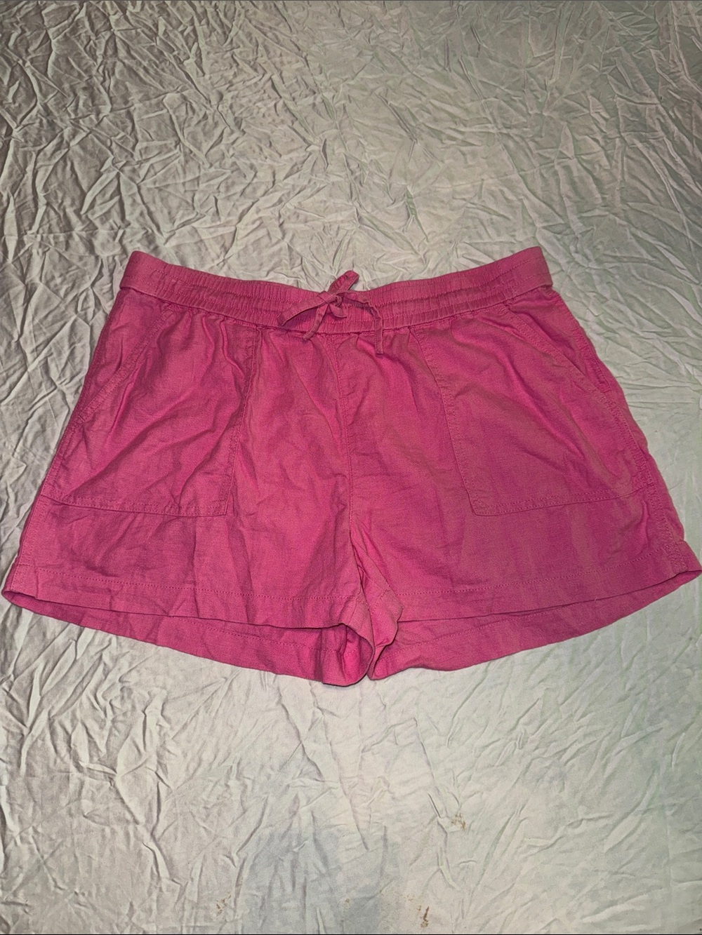 J. Crew Pink Drawstring Linen Blend Shorts